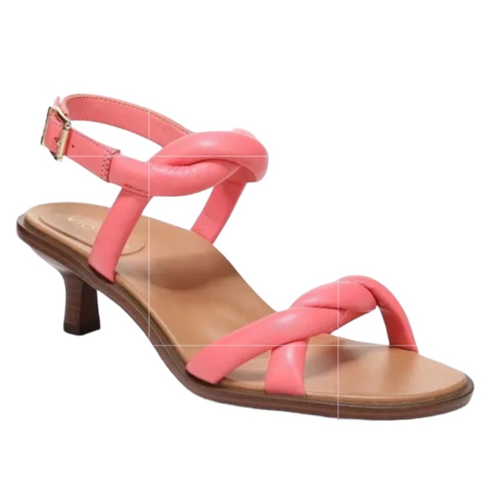 NEW VIONIC Women's Angelica Slingback Sandal Puffy Twist Straps Pink Size 8